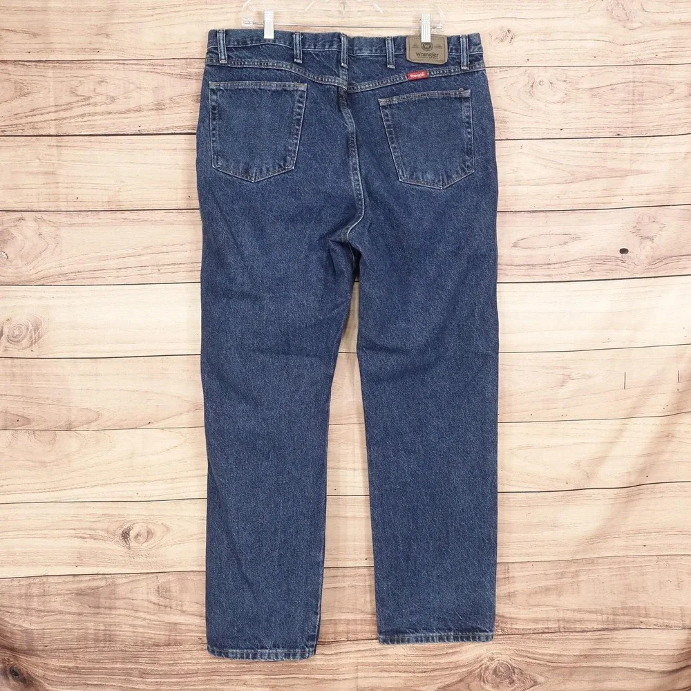 Wrangler Jeans Mens 40x32 (39x31) Blue Relaxed Straight Wrangler Denim 96501MR